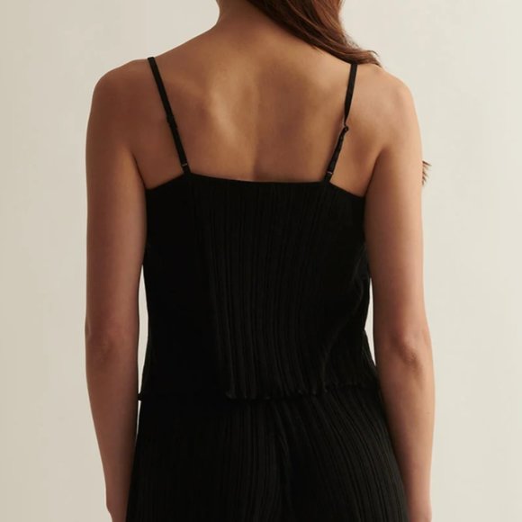 Skin Remi Cami Black Top Size 0 Cotton Adjustable Straps Designer intimates - Picture 3 of 4